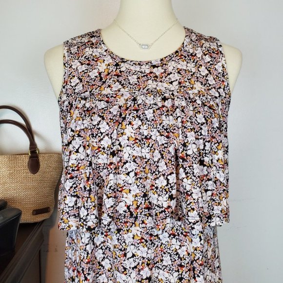 a.n.a. Soft Floral Comfortable Pullover Sleeveless Shift Dress Size S - Picture 2 of 8
